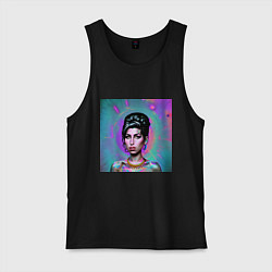 Майка мужская хлопок Amy Winehouse Great Glitch Art, цвет: черный