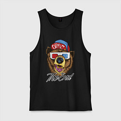 Майка мужская хлопок Bear in the movie, цвет: черный