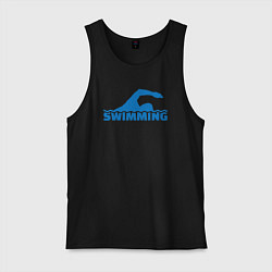 Майка мужская хлопок Swimming sport, цвет: черный