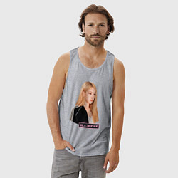 Майка мужская хлопок Blackpink Rose music, цвет: меланж — фото 2