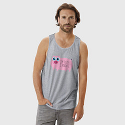 Майка мужская хлопок Я вкусный и знаю это, цвет: меланж — фото 2