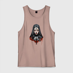 Майка мужская хлопок Evil Nun, цвет: пыльно-розовый