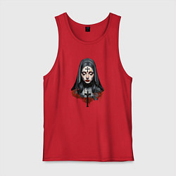Майка мужская хлопок Evil Nun, цвет: красный