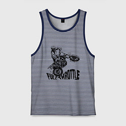 Майка мужская хлопок Полный газ, цвет: синяя тельняшка