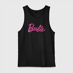 Майка мужская хлопок Блестящий логотип Барби, цвет: черный