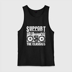 Майка мужская хлопок Support the classic, цвет: черный