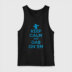 Майка мужская хлопок Keep calm and dab, цвет: черный