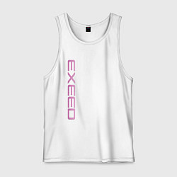 Майка мужская хлопок Exeed pink logo, цвет: белый