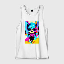 Майка мужская хлопок Череп ведьмы - поп-арт, цвет: белый