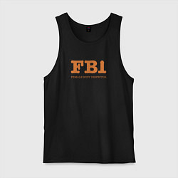 Майка мужская хлопок Female Body Inspector - FBI, цвет: черный