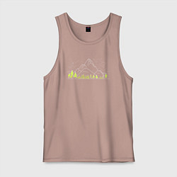 Майка мужская хлопок Горы да лес, цвет: пыльно-розовый