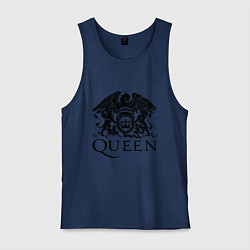 Майка мужская хлопок Queen - logo, цвет: тёмно-синий