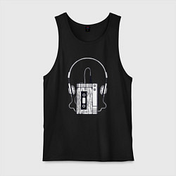 Майка мужская хлопок Walkman, цвет: черный