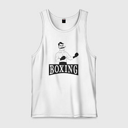 Майка мужская хлопок Boxing man, цвет: белый