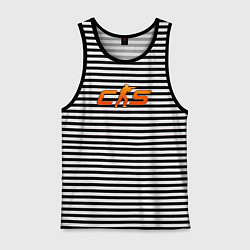 Майка мужская хлопок CS 2 orange logo, цвет: черная тельняшка