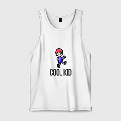 Майка мужская хлопок Cool kid, цвет: белый