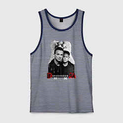 Майка мужская хлопок Depeche Mode - Dave Gahan and Martin Gore, цвет: синяя тельняшка
