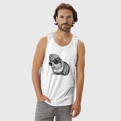 Майка мужская хлопок Морская свинка стильная, цвет: белый — фото 2