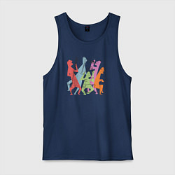 Майка мужская хлопок Jazz band, цвет: тёмно-синий