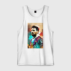 Майка мужская хлопок Lionel Messi - football - striker, цвет: белый