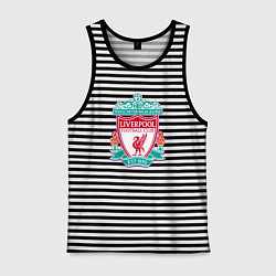 Майка мужская хлопок Liverpool fc sport collection, цвет: черная тельняшка