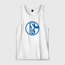 Майка мужская хлопок Schalke 04 fc club, цвет: белый