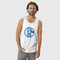 Майка мужская хлопок Schalke 04 fc club, цвет: белый — фото 2
