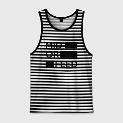 Майка мужская хлопок Mid or feed, цвет: черная тельняшка