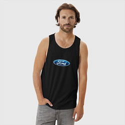 Майка мужская хлопок Ford usa auto brend, цвет: черный — фото 2