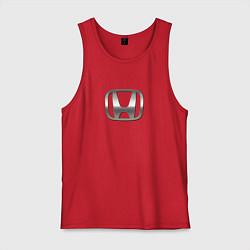 Майка мужская хлопок Honda sport auto silver, цвет: красный