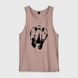 Майка мужская хлопок Носорог атакует, цвет: пыльно-розовый