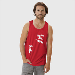 Майка мужская хлопок Девочка и драконы, цвет: красный — фото 2