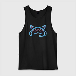 Мужская майка Неоновый кот-стример