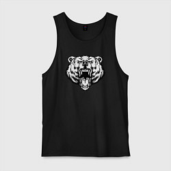 Майка мужская хлопок Head bear, цвет: черный