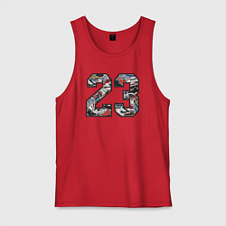 Майка мужская хлопок Джордан 23, цвет: красный