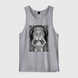 Майка мужская хлопок Эскиз богиня валькирия, цвет: меланж