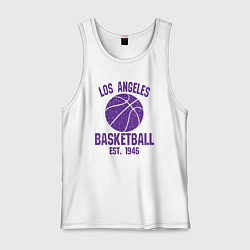Майка мужская хлопок Basketball Los Angeles, цвет: белый