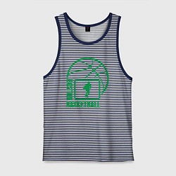 Майка мужская хлопок Boston basketball, цвет: синяя тельняшка