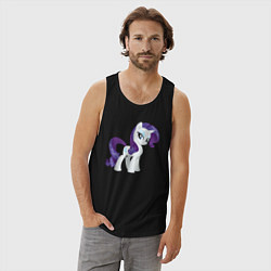 Майка мужская хлопок Рарити из My Little Pony в кино, цвет: черный — фото 2