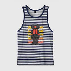 Майка мужская хлопок Чёрный КамераМен, цвет: синяя тельняшка