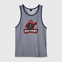 Майка мужская хлопок Победа в игре, цвет: синяя тельняшка
