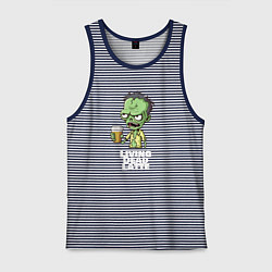 Майка мужская хлопок Зомби кофе, цвет: синяя тельняшка