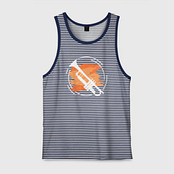 Майка мужская хлопок Джазовая труба, цвет: синяя тельняшка