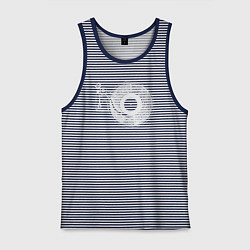 Майка мужская хлопок Music vinyl, цвет: синяя тельняшка