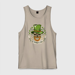 Майка мужская хлопок St Patrick day, цвет: миндальный
