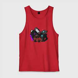 Майка мужская хлопок Камерамен ТВ мен м Спикермен, цвет: красный