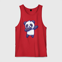Майка мужская хлопок Dabbing panda, цвет: красный