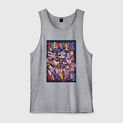 Майка мужская хлопок Удивительный цифровой цирк в сборе, цвет: меланж