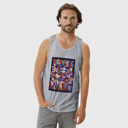 Майка мужская хлопок Удивительный цифровой цирк в сборе, цвет: меланж — фото 2