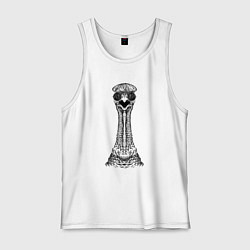 Майка мужская хлопок Индейка в кепке, цвет: белый